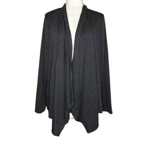 Lone + Lux Gray Waterfall Open Front Cardigan XL